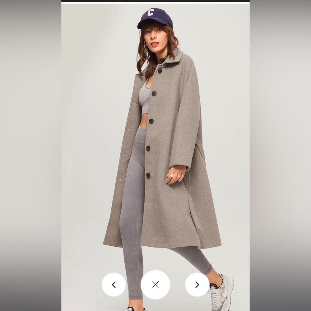 Oversized Wool Belted Long Overcoat